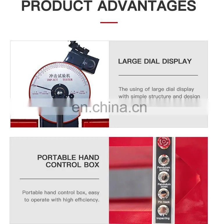 Wholesales Pendulum Impact Testing Machine from Trustable Factory with 300J