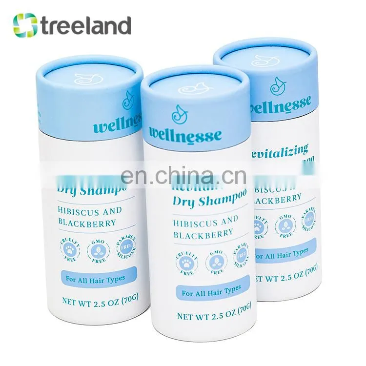 Hair powder cardboard cylinder tube packaging with inert shaker top