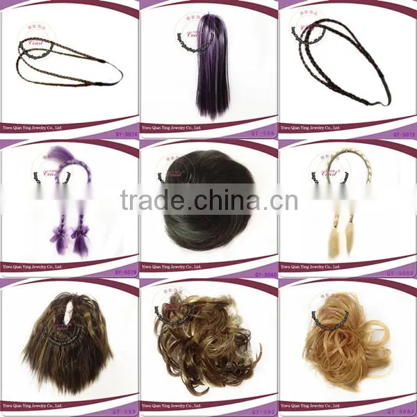 fashion girl synthetic clip natural hair neat bangs