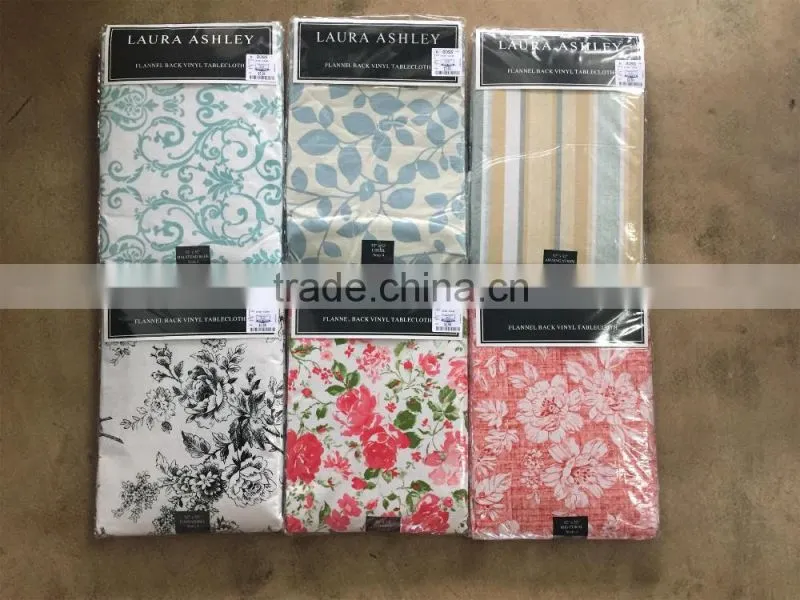 1PC Printed PEVA With Flannel Back Vinyl Table Cloth