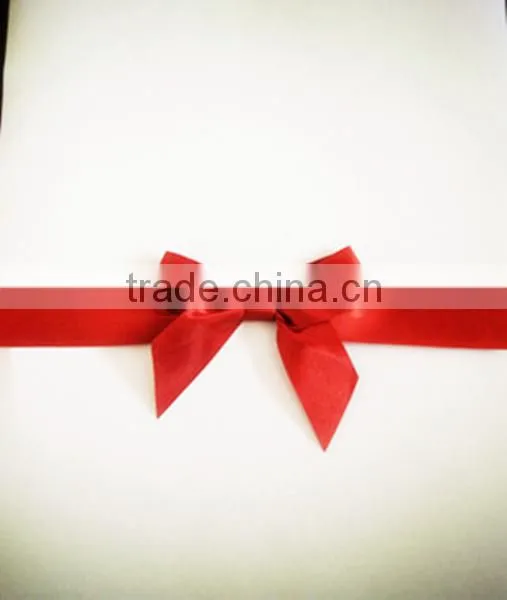 satin pre-tie bow with gold twist, present decorate with 3.25 inches with wire tied bow
