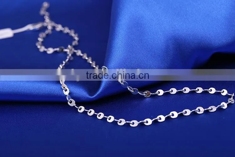 hot selling simple design fashion jewelry rhodium plated cheap short cable chain necklace