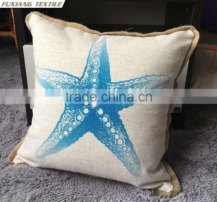 home decor cushion printed with linen piping