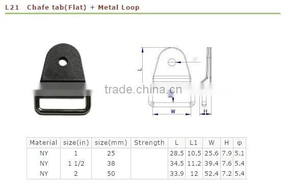 White Plastic Chafe tab and metal loop buckle for Medical accessories