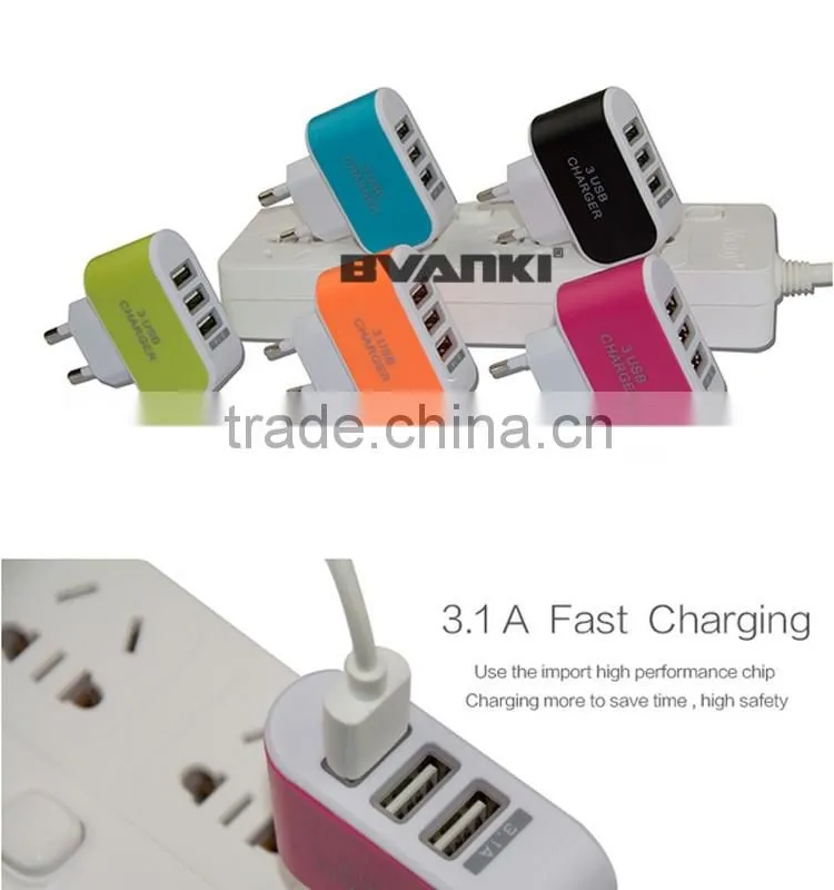 Sales Promotion !!! china supplier multi port usb chargers Travel Wall Charger US EU UK AU Plug 5V 3.1A 3 Port USB Charger