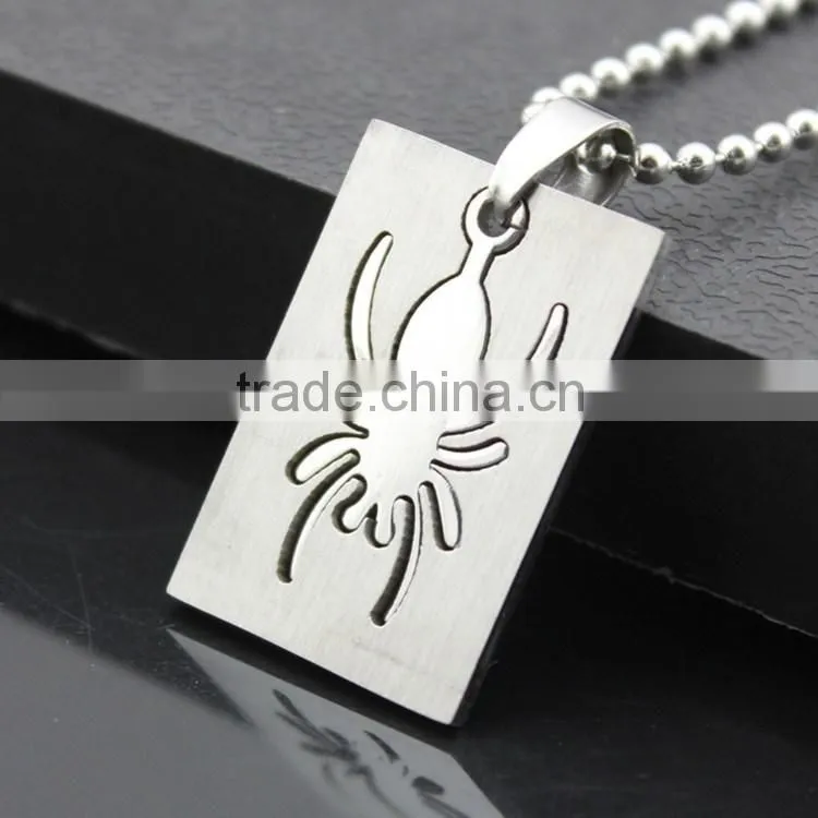 Stainless steel combo spider pendant necklace