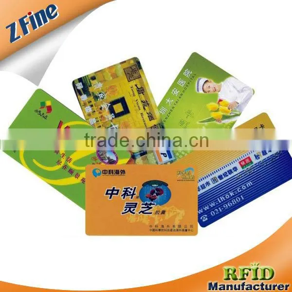 Popular!!! High quality 13.56Mhz CMYK plastic card with magnetic stripe and chip