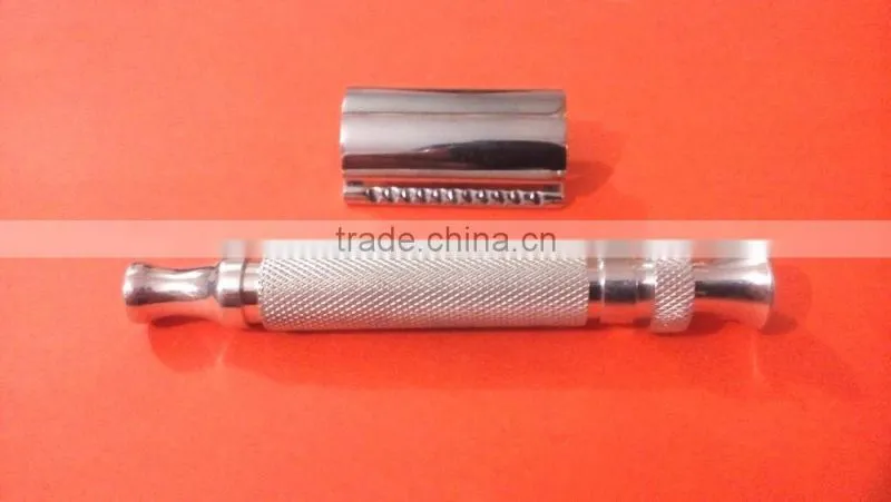 SimplyBeautiful Double Edge Long Handled Safety Razor - Chrome Finish