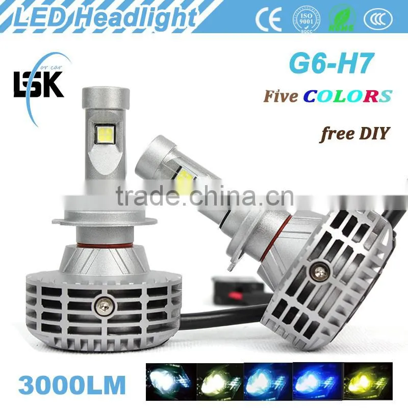 2015 super hottest sale g6 led headlight 25w IP65 no fan car led headlight with two years warranty