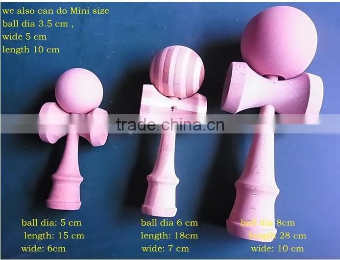 High quality wholesale wooden rubber paint kendama toy