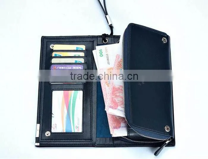 New Arrival 4 Colors Multi-fonction Check Grain money clip wallet leather For Phone purse