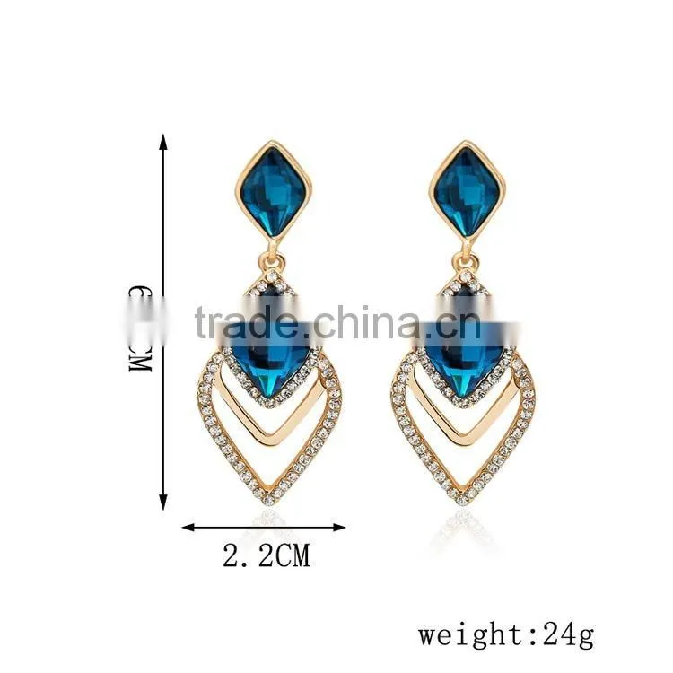 2016 New Arrival Crystal Drop Earrings For Women Brinco Wedding Earring Vintage Boucles Oreille Ruby-jewelry