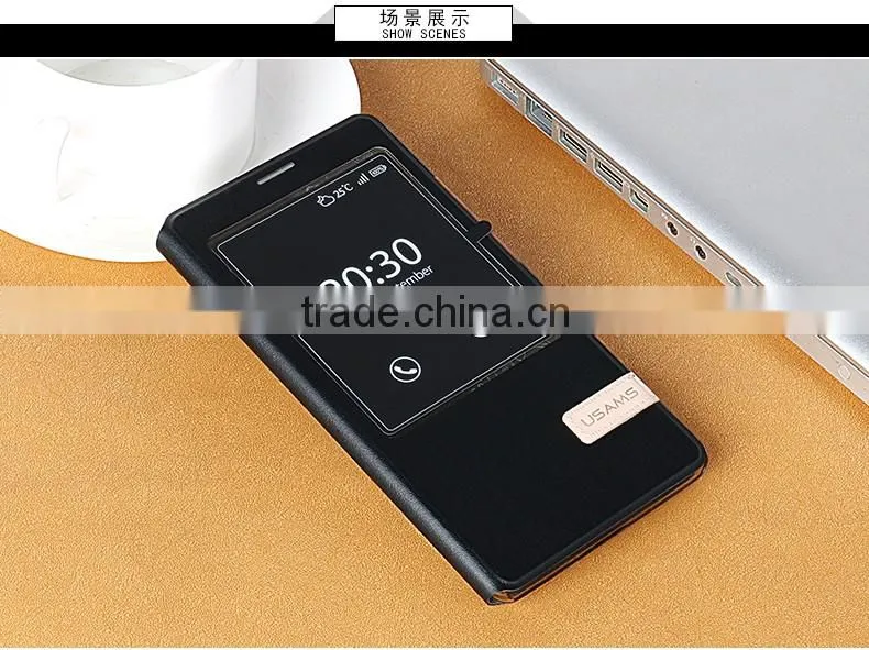 USAMS Muge Series Window PU Leather Stand Flip Cover Case For Huawei Mate 8 MT-5338