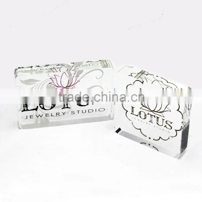 Acrylic logo block custom silk printing cheap items to sell