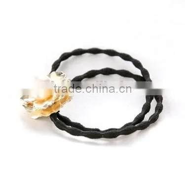 women new style hair accessories handmade flower big pearl hair bands gum for hair acessorios