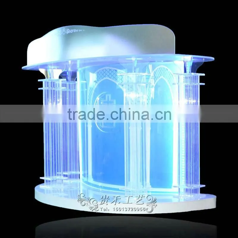 high qualtiy modern church pulpit with LED light, acrylic church pulpit,church pulpit chairs