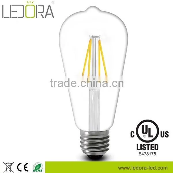 2700K 6000k E26 120V Dimmable filament edison bulb st64 ul