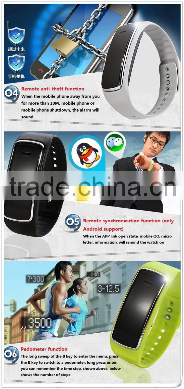 smart health fitness bracelet, bluetooth health bracelet for intelligent bracelet