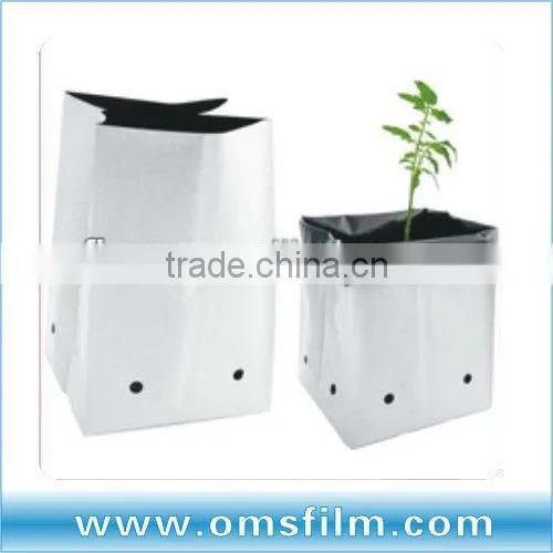 Reusable plastic growing bags with perforation