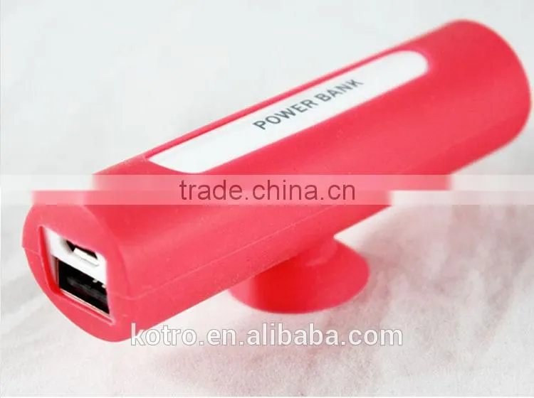 Mini 2 in 1 Silicone 18650 li ion battery charger holder 2000mah 2200mAh 2600mah suction cup external power bank charger