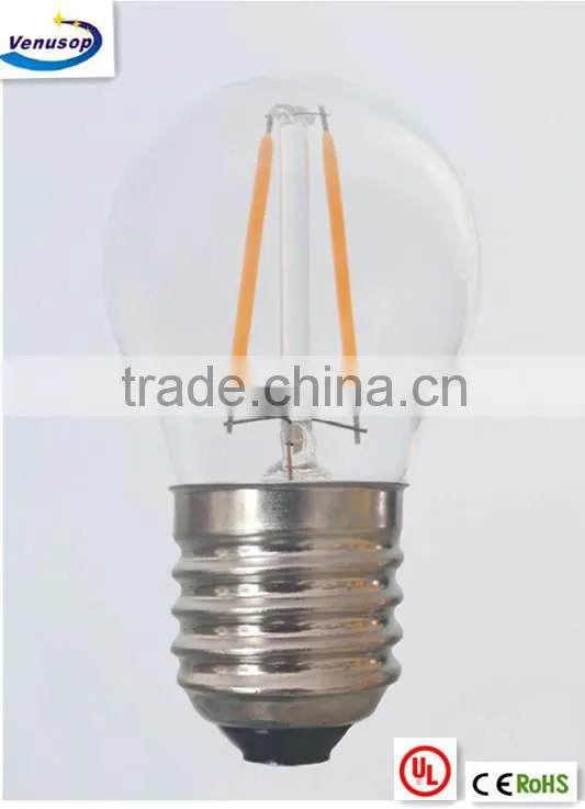 P45/G45 2watt 4watt led filament bulb Clear galss E14 230V UL CE RoHS FCC