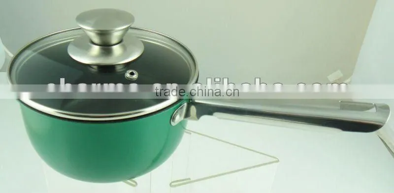 Charms induction cooking pot fabrication&stainless steel durm shape milk pot with glass lid&Stainless steel cookware