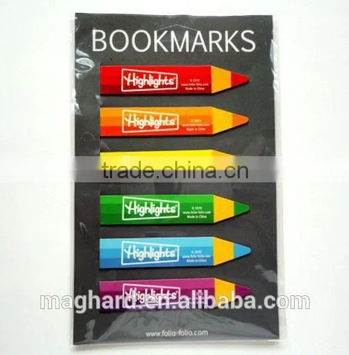China manufacturer wholesale custom folding magnet bookmark , neccessary stationery for students