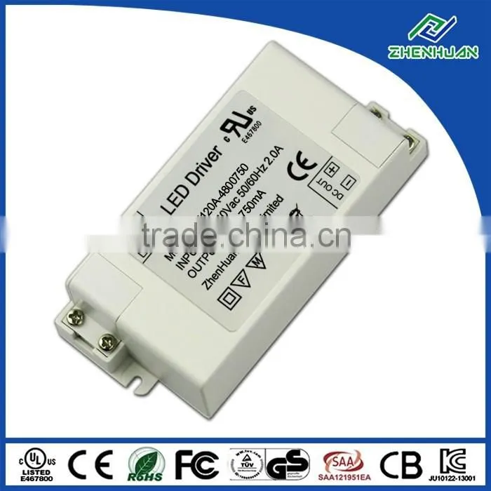 DC led driver 48V 0.75A led power supply 750mA 36W input 100-240VAC