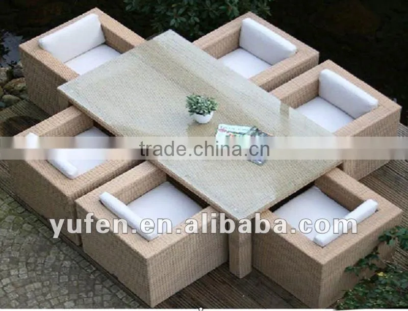 rattan tables and chairs for restaurant used
