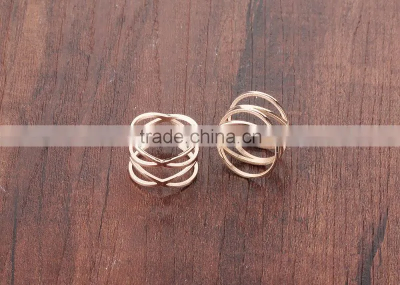 Wholesale Fashion Jewelry 18K elegant design rose gold light weight gold ring for ladies