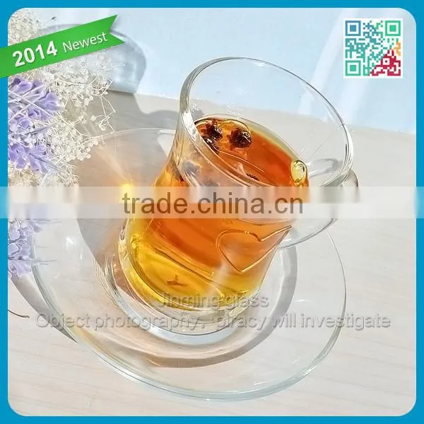 Turkish Heart shape tea cup with plate set china manufacturer