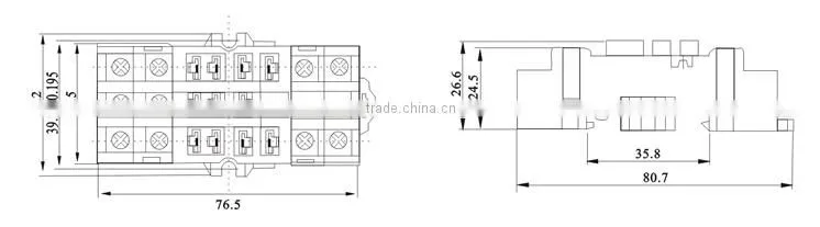PPF-011 Mini Plastic 8 Pins Din-rail Mouting 300V 7A Electrical Material Relay Plug Socket with CE