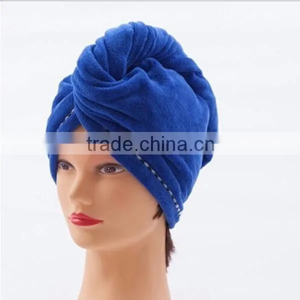 Microfiber pure color stock bath cap towel