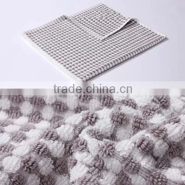 100% cotton light dark color yan dyed grid jacquard luxury face towel