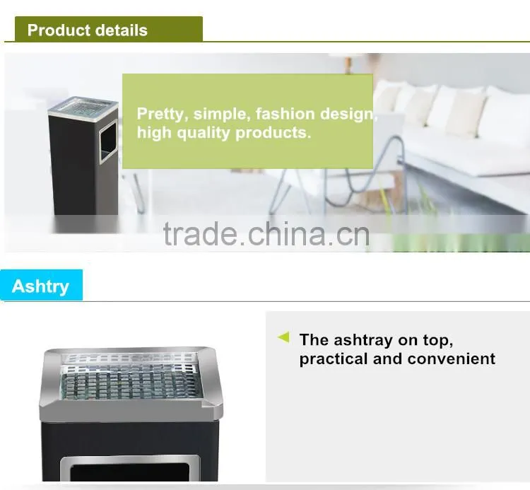 painting metal classical fashion open side lobby floor trash bin