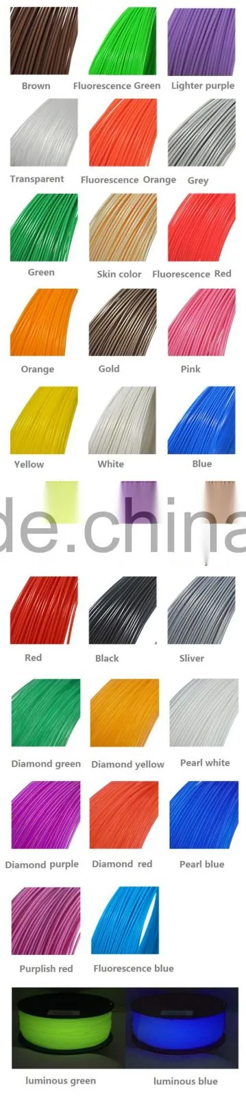 High Quality ABS filament 1.75mm 3D pen filament 3mm PLA filament for DIY 3D drawing pen MakerBot/RepRap/UP/Mendel 3D printer