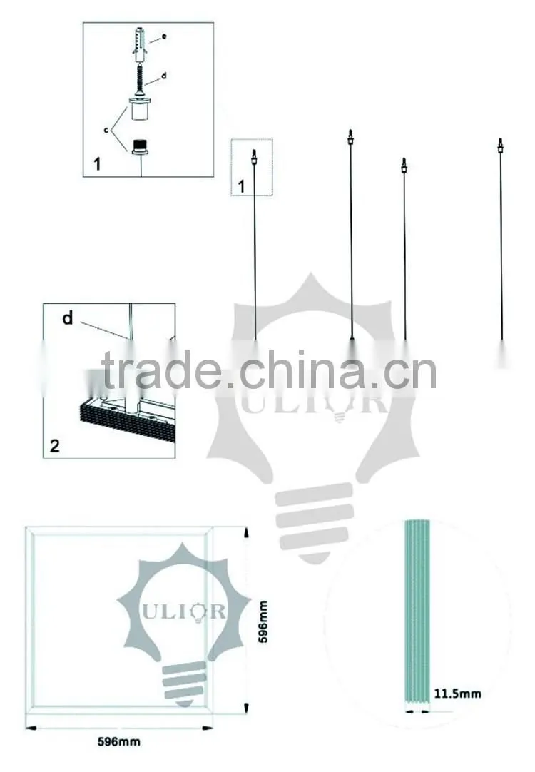 Shenzhen Ulior manufacotry 100W changeable led panel light dmx rgb led ceiling light 2x2 with 2.4G wireless
