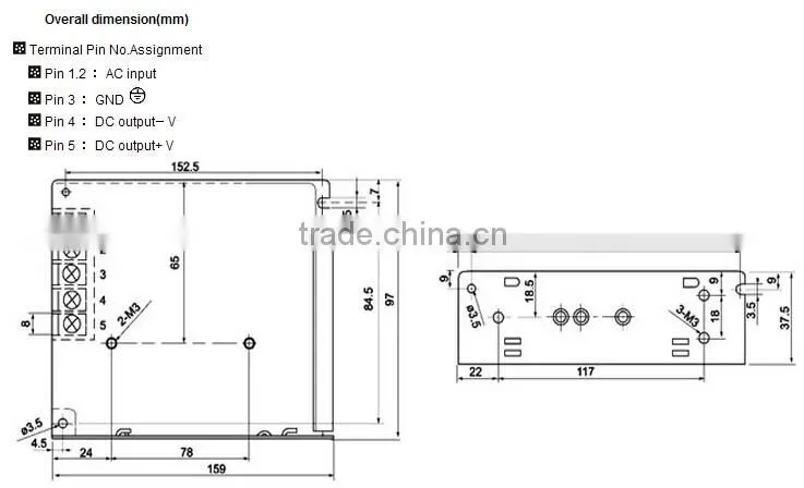 CNGAD high voltage 5V 10A 50W Switch Power Supply(power supply,switching power supply)(S-50-5)