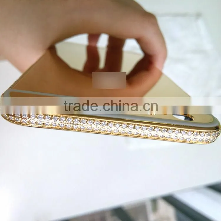 best selling for iphone for iphone 6 plus rose gold housing with crystal