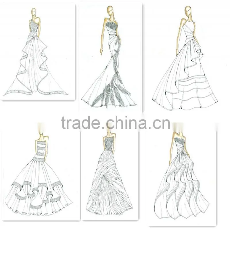 off-shoulder straight neckline horse tail at hem make ruffle effect sheath wedding dress