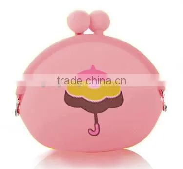 2015 Cheap Promotional Candy Color Silicon Zipper Coin Purse