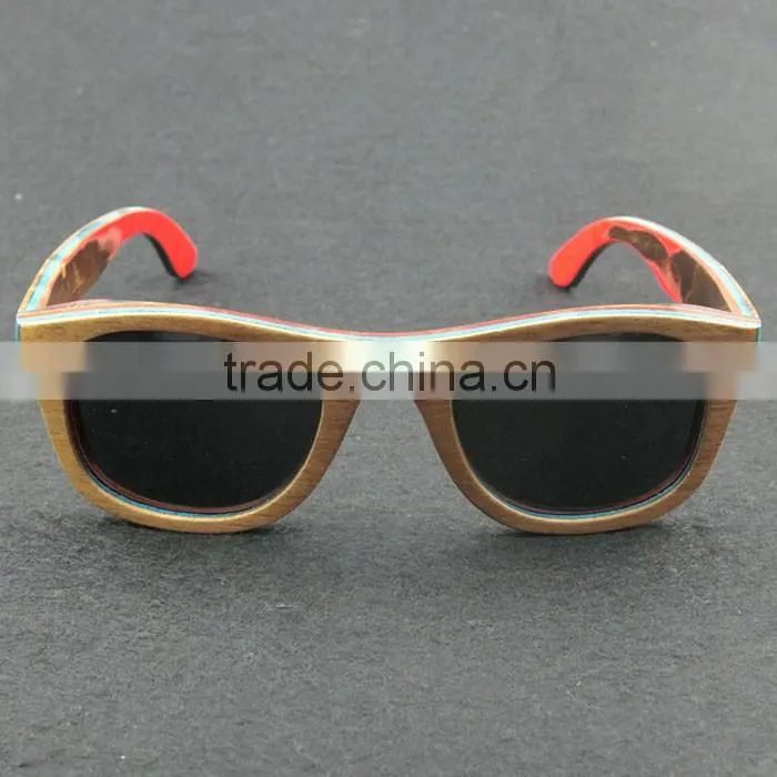 2015 New Design Green Maple ecycled skateboard wood sunglasses
