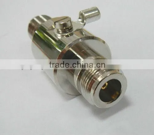 RF connector, N female to N female, bulkhead, lightning arrester, surge protector