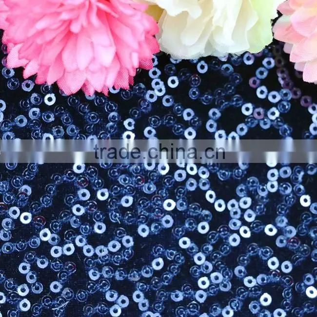 3mm shiny spangle sequins embroidery velet sequin fabric