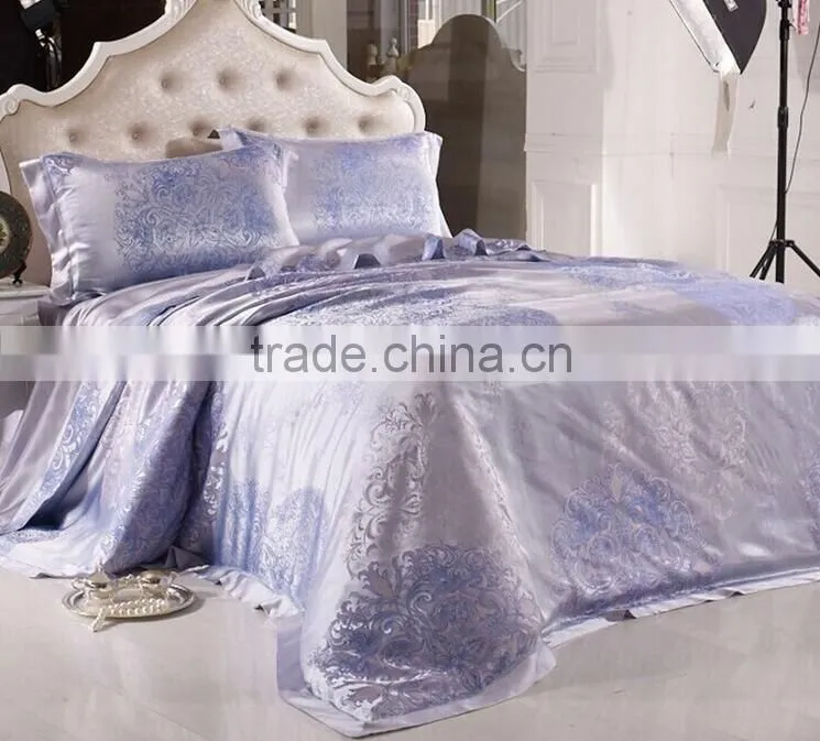 100% silk bedding set, elegant jacquard color