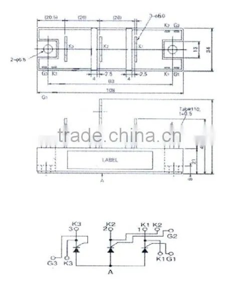 Triple arms thyristor module