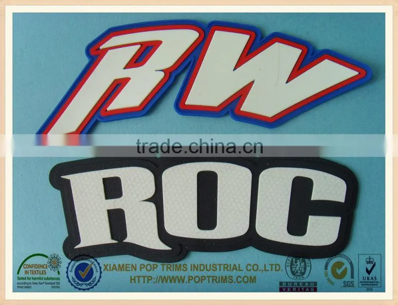 letter pvc rubber patch,custom rubber patches