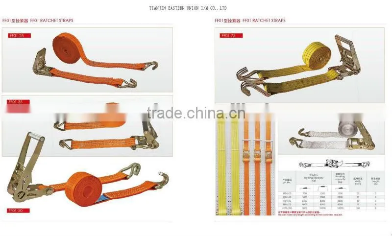 polyester cargo ratchet lashing strap