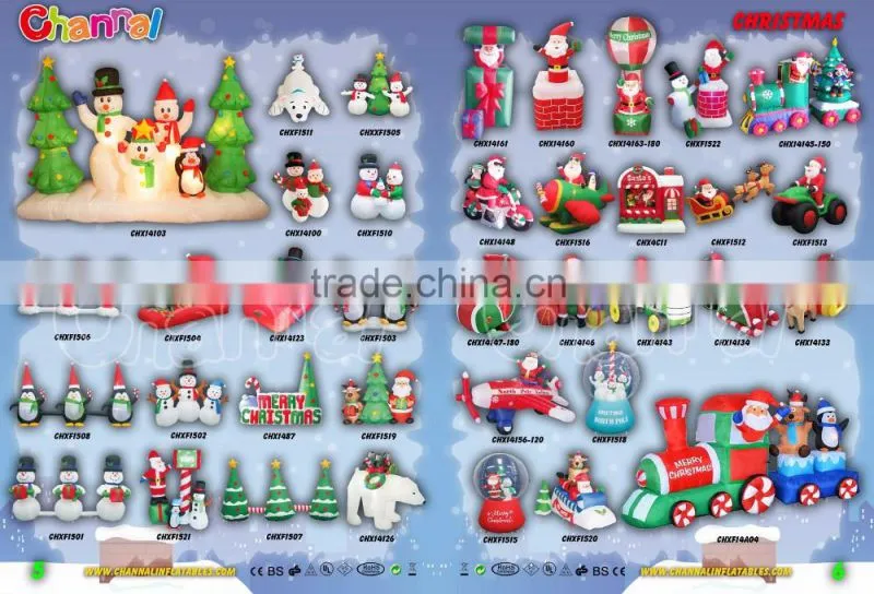 Inflatable Penguin Family On Sled Scene Christmas Decor