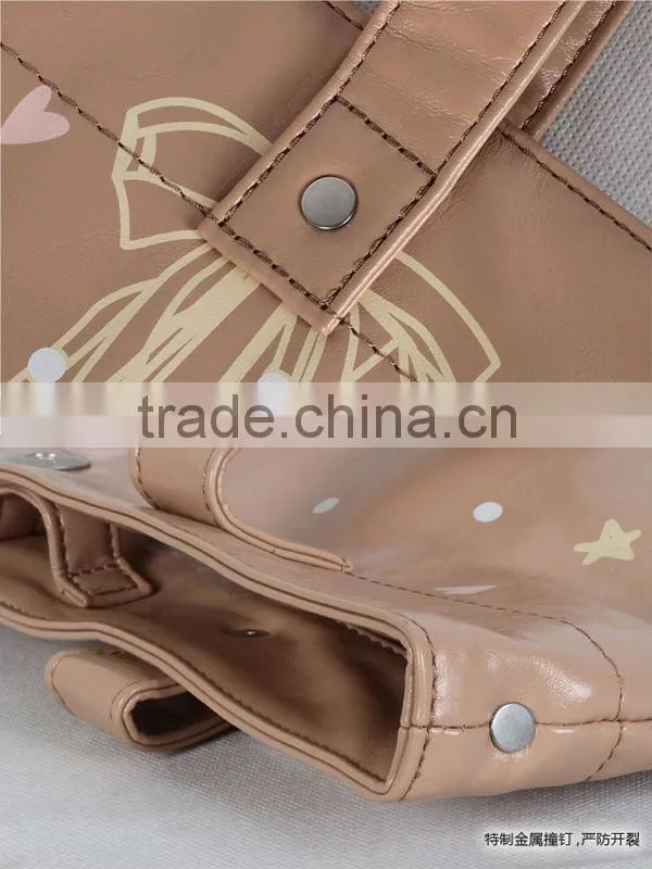 flower print leather tote bag/canvas cotton bags
